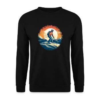 Snowboardung und Skifahren und dann Aprés-Ski - Unisex Pullover - Schwarz - Vorne - Alina (178cm) & Michal (187cm)