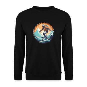 Snowboarding or skiing and then après-ski - Unisex Sweatshirt - black - Front - Alina (178cm) & Michal (187cm)
