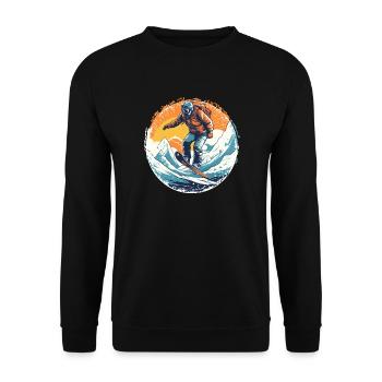 Snowboard ou ski puis après-ski - Sweat-shirt Unisexe - noir - Devant - Alina (178cm) & Michal (187cm)