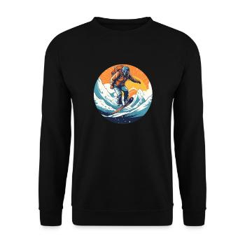 Snowboarding or skiing and then après-ski - Unisex Sweatshirt - black - Front - Alina (178cm) & Michal (187cm)