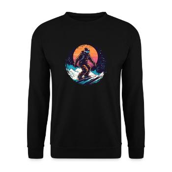 Snowboarding or skiing and then après ski - Unisex Sweatshirt - black - Front - Alina (178cm) & Michal (187cm)