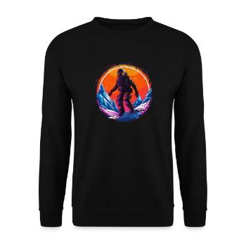Snowboarding or skiing and then après ski - Unisex Sweatshirt - black - Front - Alina (178cm) & Michal (187cm)