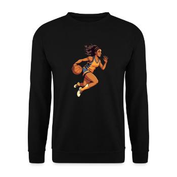 BASKETBALL für immer! - Unisex Pullover - Schwarz - Vorne - Alina (178cm) & Michal (187cm)