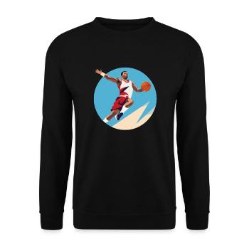 BASKETBALL forever! - Unisex Sweatshirt - black - Front - Alina (178cm) & Michal (187cm)