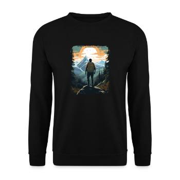 Forest Nature Trekking Adventure - Unisex Sweatshirt - black - Front - Alina (178cm) & Michal (187cm)