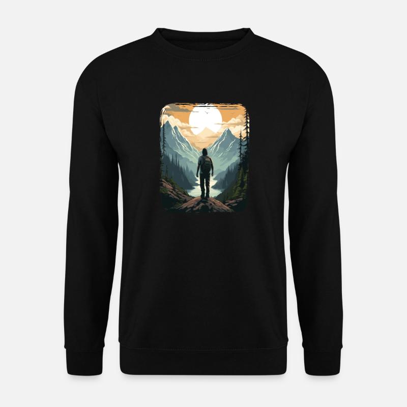 Wald-Natur-Trekking-Abenteuer - Unisex Pullover - Schwarz