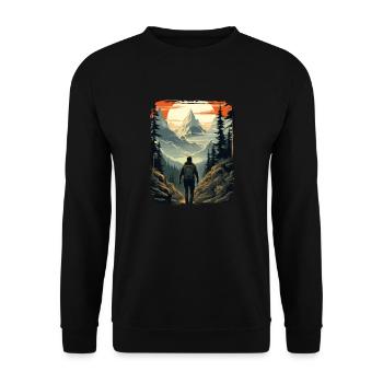Forest Nature Trekking Adventure - Unisex Sweatshirt - black - Front - Alina (178cm) & Michal (187cm)