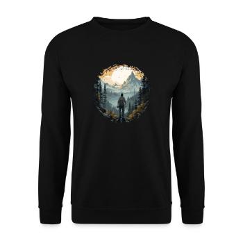 Forest Nature Trekking Adventure - Unisex Sweatshirt - black - Front - Alina (178cm) & Michal (187cm)
