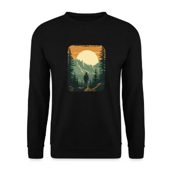 Forest Nature Trekking Adventure - Unisex Sweatshirt - black - Front - Alina (178cm) & Michal (187cm)