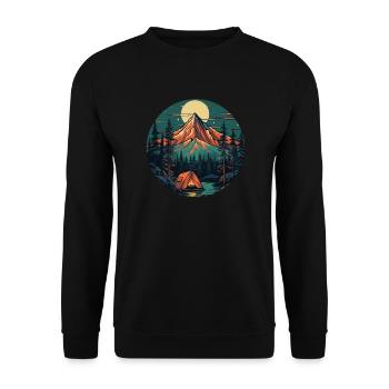 Forest Nature Trekking Adventure - Unisex Sweatshirt - black - Front - Alina (178cm) & Michal (187cm)
