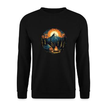 Forest Nature Trekking Adventure - Unisex Sweatshirt - black - Front - Alina (178cm) & Michal (187cm)