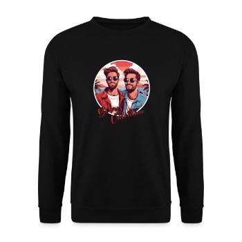 LGBT Gay Valentinstag Idee für Schwule - Unisex Pullover - Schwarz - Vorne - Alina (178cm) & Michal (187cm)