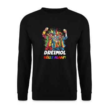 Karneval Kölle Alaaf Eskaliert Singen Tanzen Köln - Unisex Pullover - Schwarz - Vorne - Alina (178cm) & Michal (187cm)