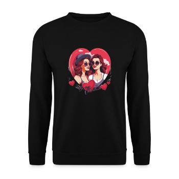 Valentine's Day outfit for her and you in love - Unisex Sweatshirt - black - Front - Alina (178cm) & Michal (187cm)