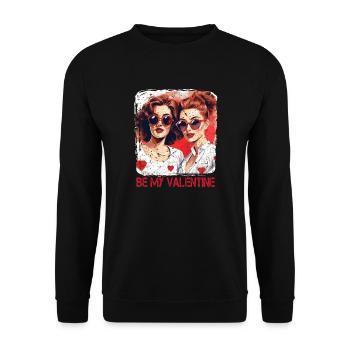 Valentine's Day outfit for her and you in love - Unisex Sweatshirt - black - Front - Alina (178cm) & Michal (187cm)