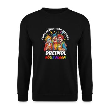Karneval Eskalation Köln Kostüm Kölsch Bier Party - Unisex Pullover - Schwarz - Vorne - Alina (178cm) & Michal (187cm)