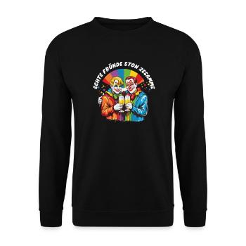 Karneval Eskalation Köln Kostüm Kölsch Bier Party - Unisex Pullover - Schwarz - Vorne - Alina (178cm) & Michal (187cm)