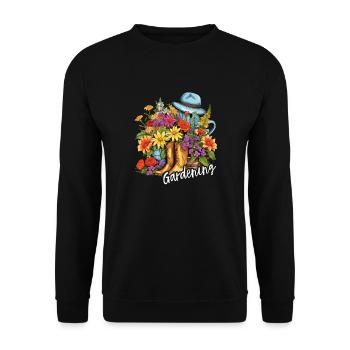 Die Freude eines Gartenliebhabers - Unisex Pullover - Schwarz - Vorne - Alina (178cm) & Michal (187cm)