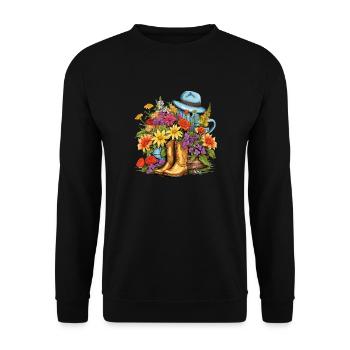 Die Freude eines Gartenliebhabers - Unisex Pullover - Schwarz - Vorne - Alina (178cm) & Michal (187cm)