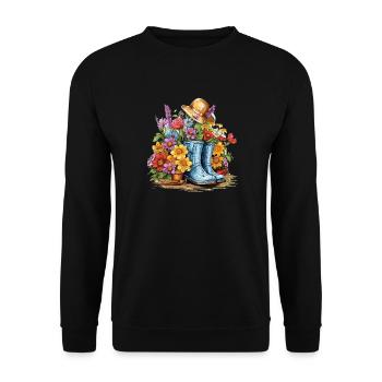 Die Freude eines Gartenliebhabers - Unisex Pullover - Schwarz - Vorne - Alina (178cm) & Michal (187cm)