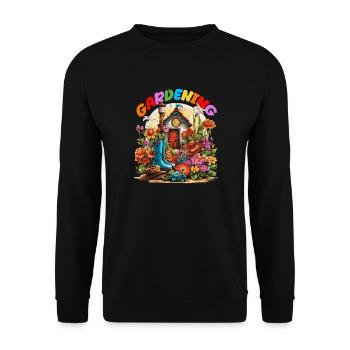 Die Freude eines Gartenliebhabers - Unisex Pullover - Schwarz - Vorne - Alina (178cm) & Michal (187cm)