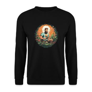 Die Freude eines Gartenliebhabers - Unisex Pullover - Schwarz - Vorne - Alina (178cm) & Michal (187cm)