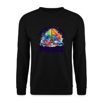 Bonne année avec feu d’artifice à Paris - Sweat-shirt Unisexe - noir - Devant - Alina (178cm) & Michal (187cm)