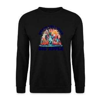 Happy New Year with fireworks in New York - Unisex Sweatshirt - black - Front - Alina (178cm) & Michal (187cm)