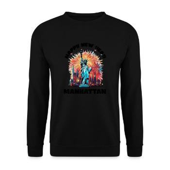 Bonne année avec feux d’artifice à New York - Sweat-shirt Unisexe - noir - Devant - Alina (178cm) & Michal (187cm)
