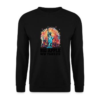 Happy New Year with fireworks in New York - Unisex Sweatshirt - black - Front - Alina (178cm) & Michal (187cm)