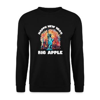 Happy New Year with fireworks in New York - Unisex Sweatshirt - black - Front - Alina (178cm) & Michal (187cm)