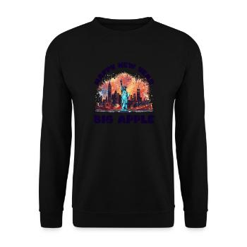 Happy New Year with fireworks in New York - Unisex Sweatshirt - black - Front - Alina (178cm) & Michal (187cm)