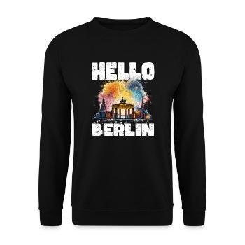 Bonne année avec feux d’artifice à Berlin - Sweat-shirt Unisexe - noir - Devant - Alina (178cm) & Michal (187cm)