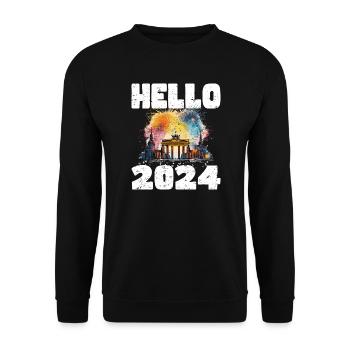 Bonne année avec feux d’artifice à Berlin - Sweat-shirt Unisexe - noir - Devant - Alina (178cm) & Michal (187cm)