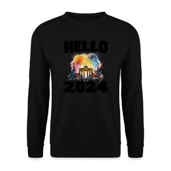 Bonne année avec feux d’artifice à Berlin - Sweat-shirt Unisexe - noir - Devant - Alina (178cm) & Michal (187cm)