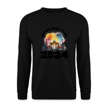 Bonne année avec feux d’artifice à Berlin - Sweat-shirt Unisexe - noir - Devant - Alina (178cm) & Michal (187cm)