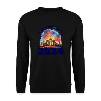 Bonne année avec des feux d’artifice à Berlin - Sweat-shirt Unisexe - noir - Devant - Alina (178cm) & Michal (187cm)