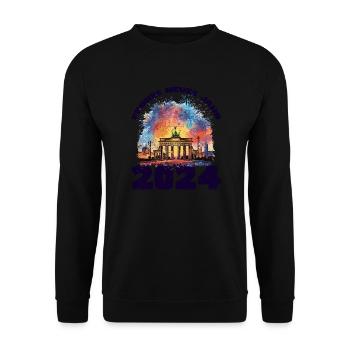 Bonne année avec feux d’artifice à Berlin - Sweat-shirt Unisexe - noir - Devant - Alina (178cm) & Michal (187cm)