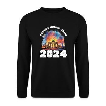 Bonne année avec des feux d’artifice à Berlin - Sweat-shirt Unisexe - noir - Devant - Alina (178cm) & Michal (187cm)