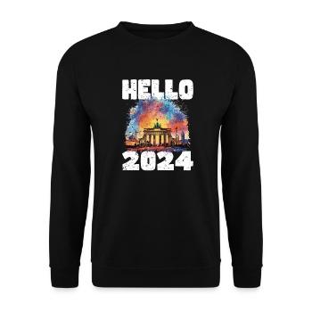Bonne année avec feux d’artifice à Berlin - Sweat-shirt Unisexe - noir - Devant - Alina (178cm) & Michal (187cm)