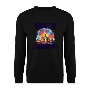 Bonne année avec feux d’artifice à Berlin - Sweat-shirt Unisexe - noir - Devant - Alina (178cm) & Michal (187cm)