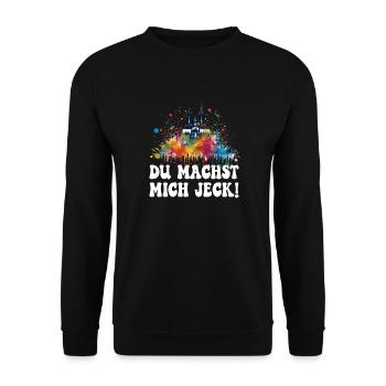 Cologne Kölle Carnival Gebützt Kölle Alaaf Jeck Party - Unisex Sweatshirt - black - Front - Alina (178cm) & Michal (187cm)