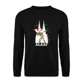 Karneval Kölle Alaaf Dabbing Skelett Fun - Unisex Pullover - Schwarz - Vorne - Alina (178cm) & Michal (187cm)