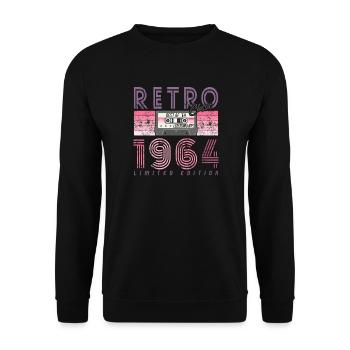 60e anniversaire 2024 Célébration meilleur de l’année 1964 - Sweat-shirt Unisexe - noir - Devant - Alina (178cm) & Michal (187cm)