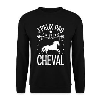 I can't I have horse - Unisex Sweatshirt - black - Front - Alina (178cm) & Michal (187cm)
