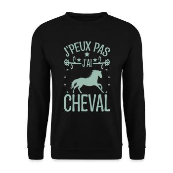 I can't I have horse - Unisex Sweatshirt - black - Front - Alina (178cm) & Michal (187cm)
