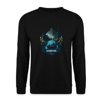 Jäger Bergsteiger Wanderer Abenteuer - Unisex Pullover - Schwarz - Vorne - Alina (178cm) & Michal (187cm)