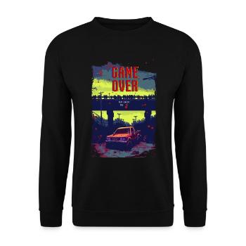 Game Over - Unisex Sweatshirt - black - Front - Alina (178cm) & Michal (187cm)