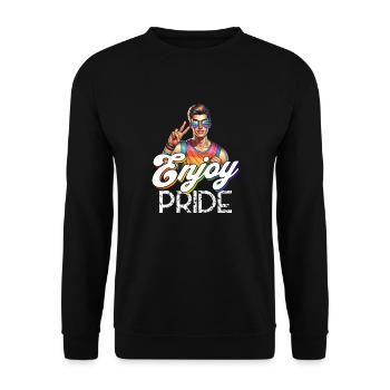 Pride Gay CSD Love LGBTQ Colors of the Rainbow - Unisex Sweatshirt - black - Front - Alina (178cm) & Michal (187cm)