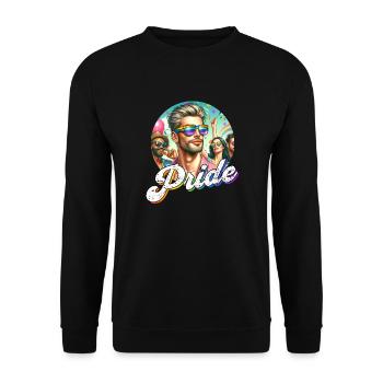Pride Gay CSD Love LGBTQ Colors of the Rainbow - Unisex Sweatshirt - black - Front - Alina (178cm) & Michal (187cm)